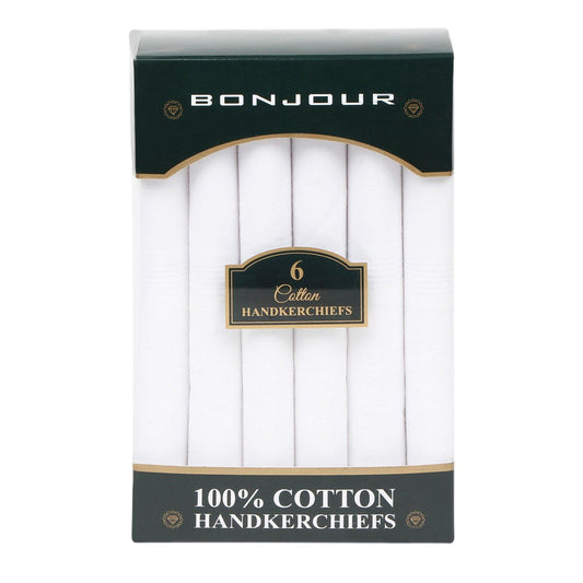Men's Premium 100% Pure Cotton Handkerchief (Pack of 6)