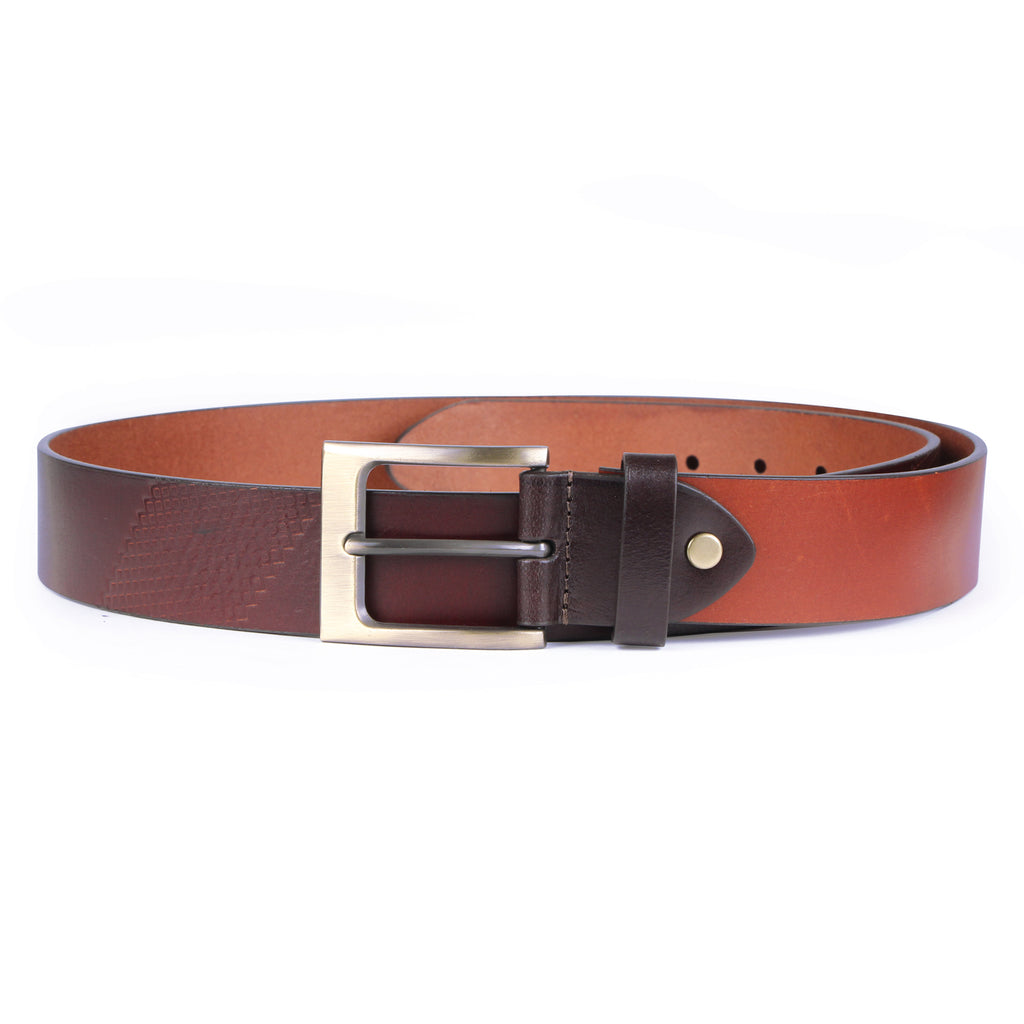 Premium Solid Pure Leather Belt - Tan/Brown