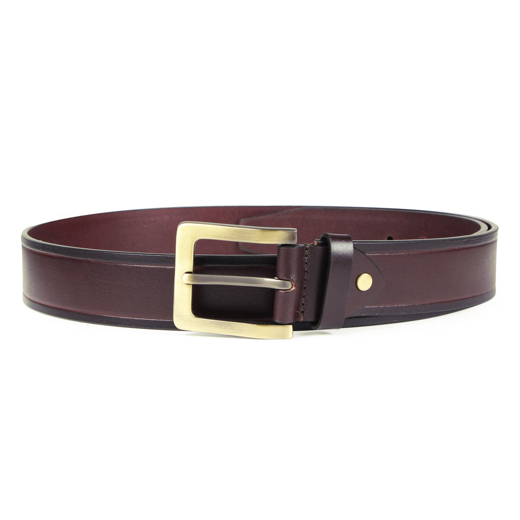 Premium Solid Pure Leather Belt - Dark Brown