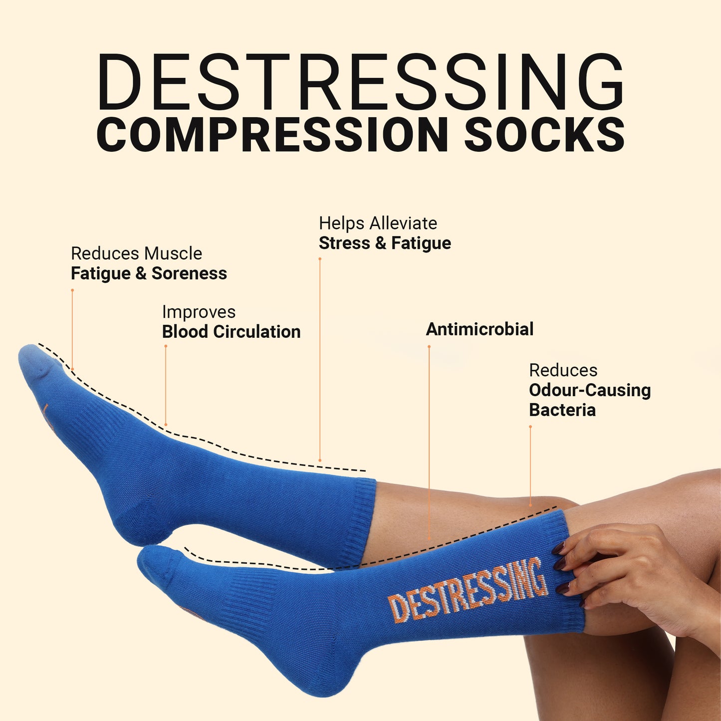 Bonjour antimicrobial compression socks