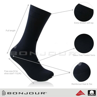 Men Cotton Odour Free Multicolored Plain Socks- Pack of 4
