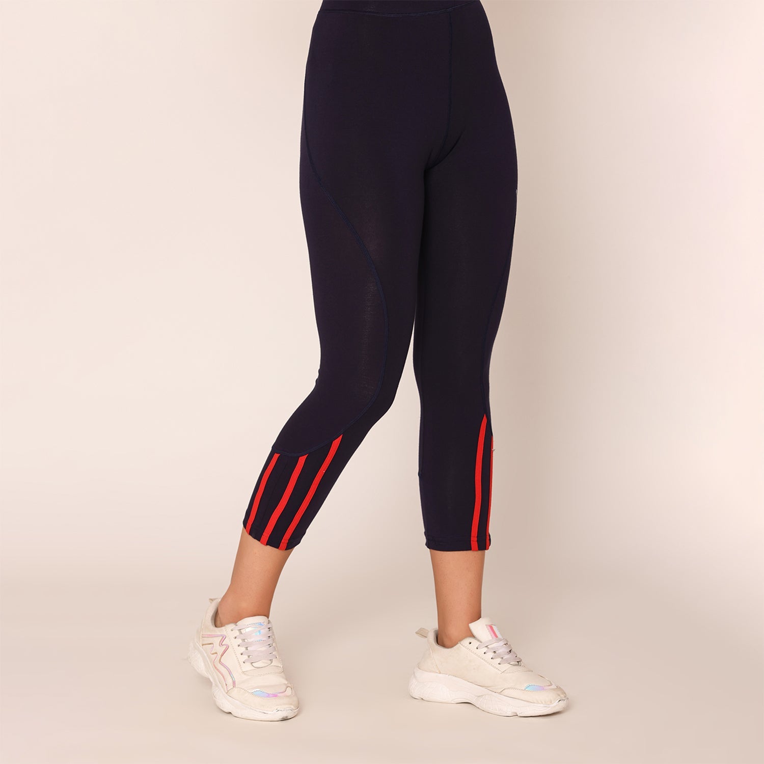 Women's XL size gym capri in Navy