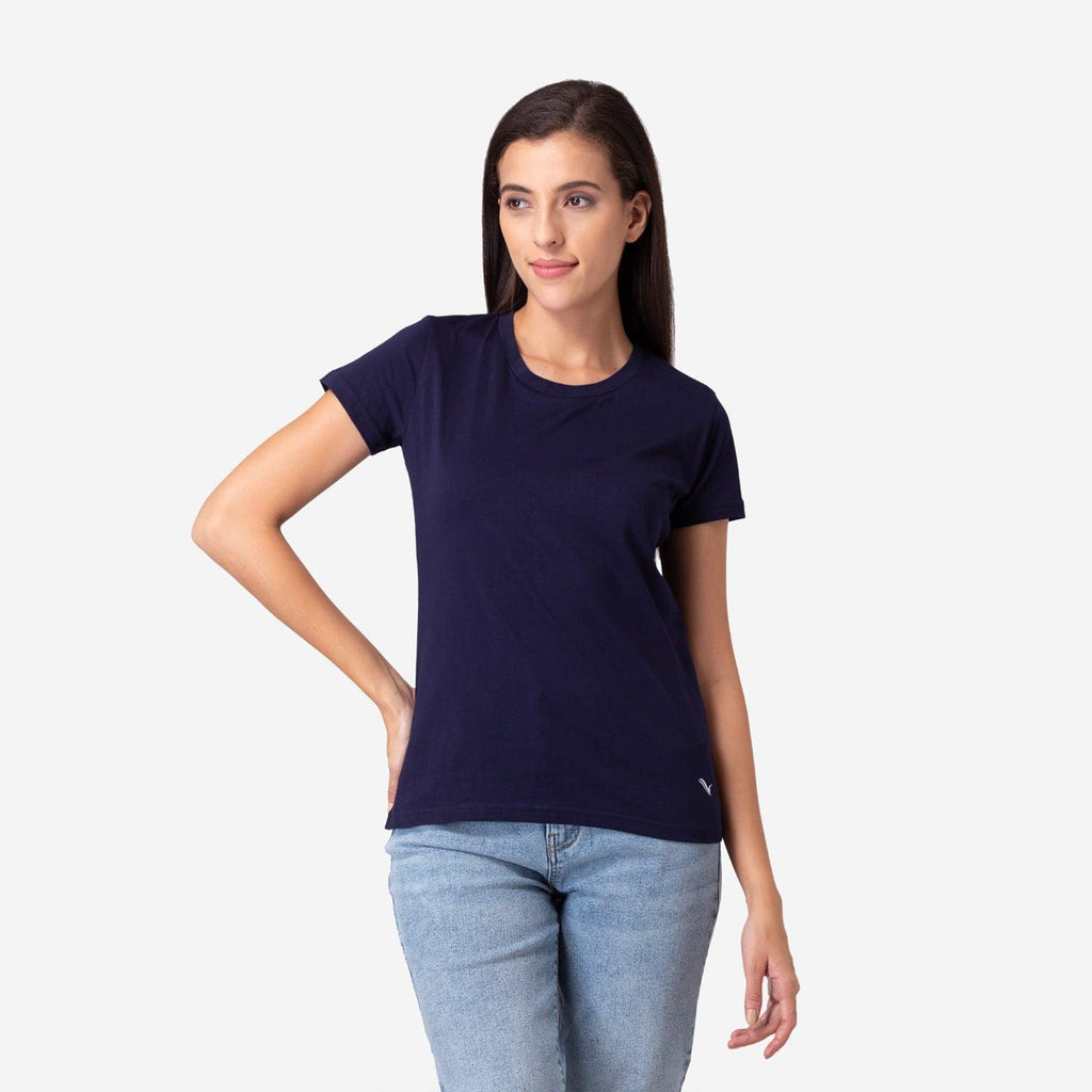  Plain Half Sleeve Round-Neck T-Shirt