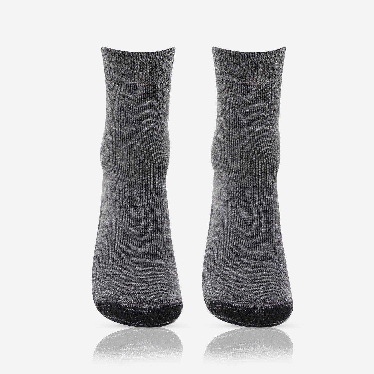 Men's Woolen Anthra Color Anti-Skid (Gripper) Indoor Socks