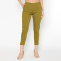 Women's Cotton Formal Pants - Green