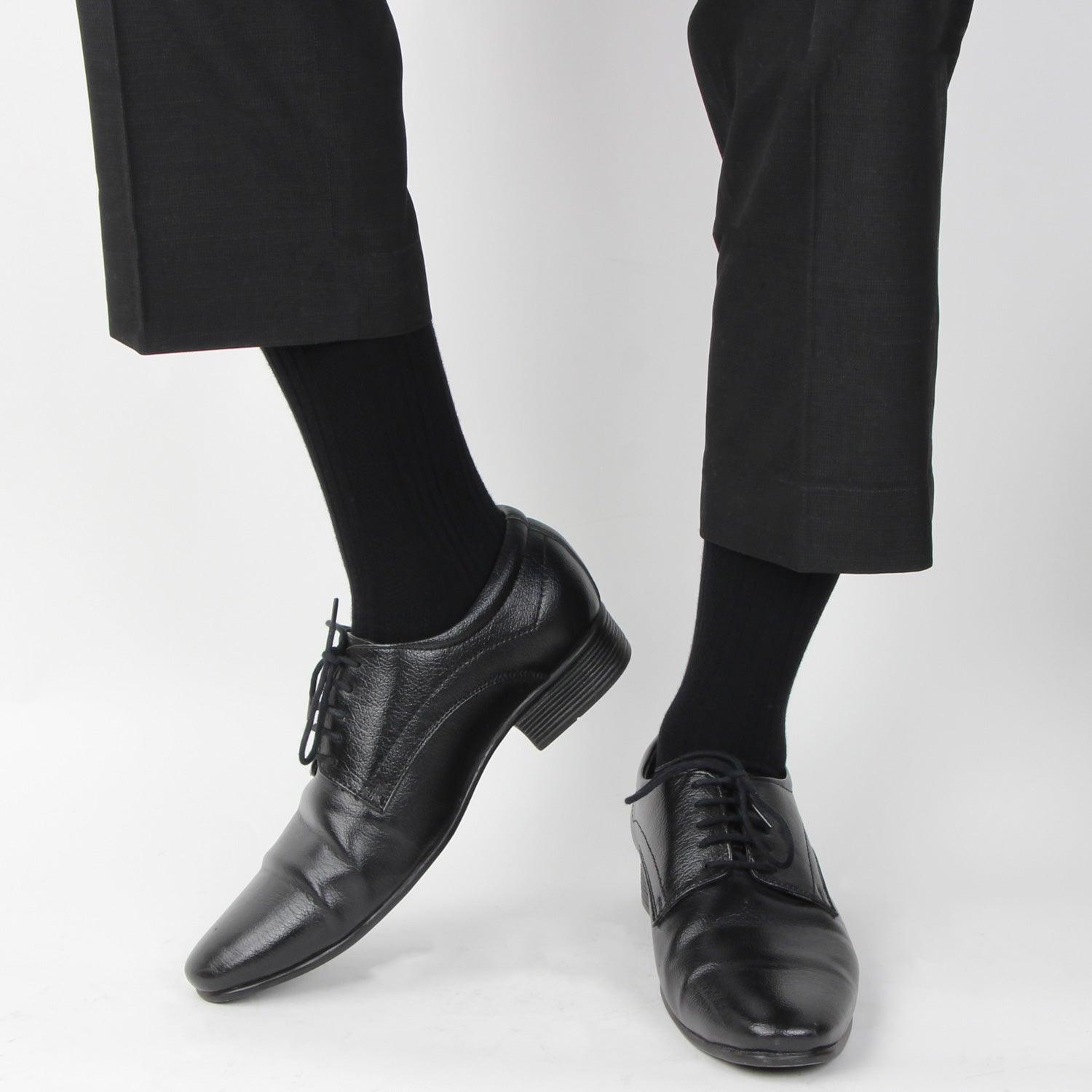 Ribbed Formal Socks - Black