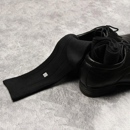 Designer Ribbed Formal Socks - Black