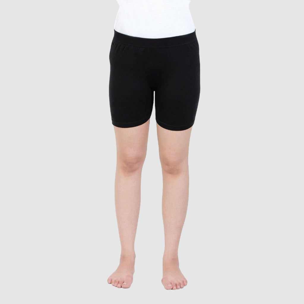 Women Plain Seamless Under Skirts - Black - Bonjour Group