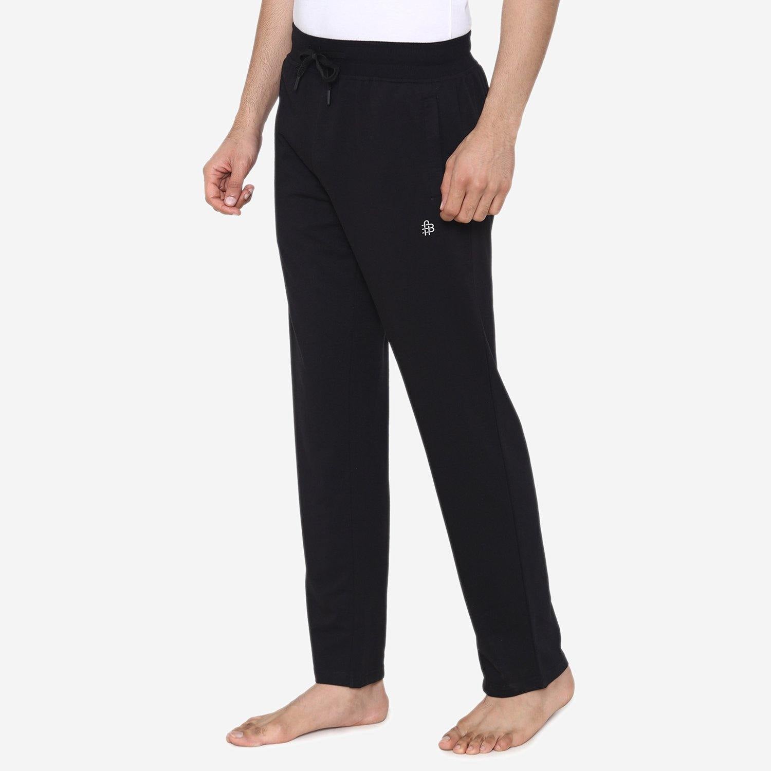 Casual Plain Knitted Lower For Men - Black - Bonjour Group