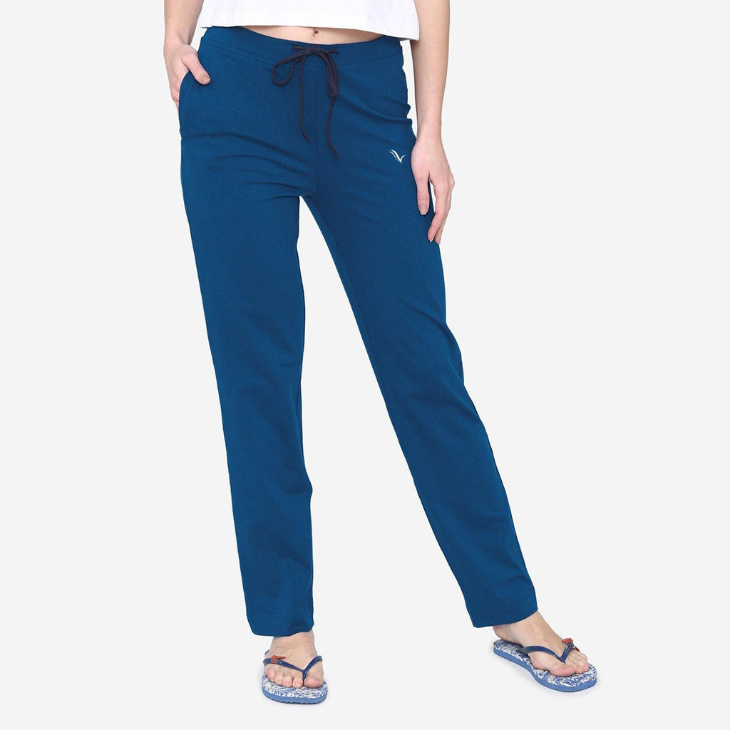 Vami Plain Cotton Rich Relax Lower For Women - Blue – BONJOUR