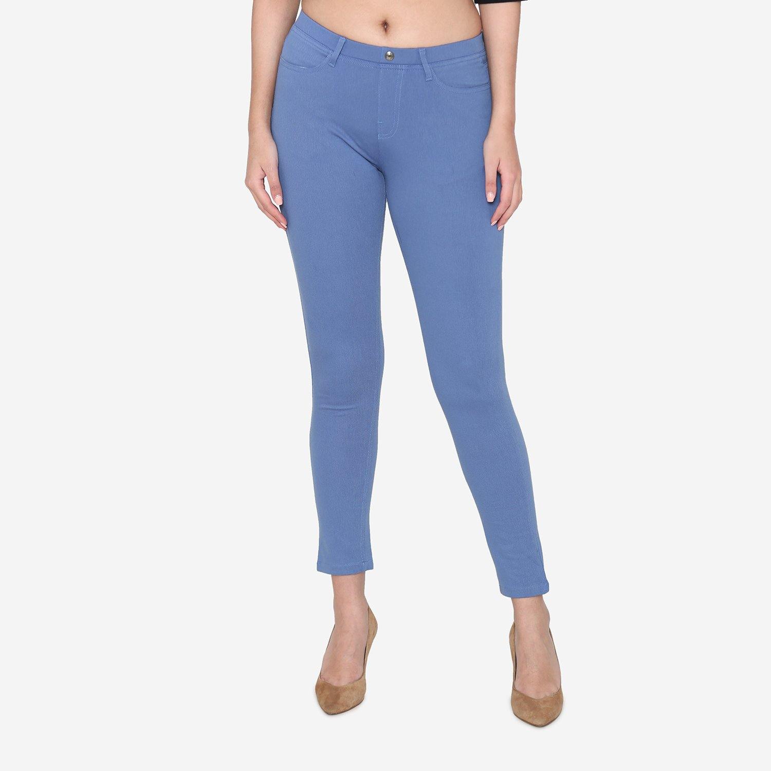 Women's Cotton Stretchable Jeggings Denim Blue – BONJOUR