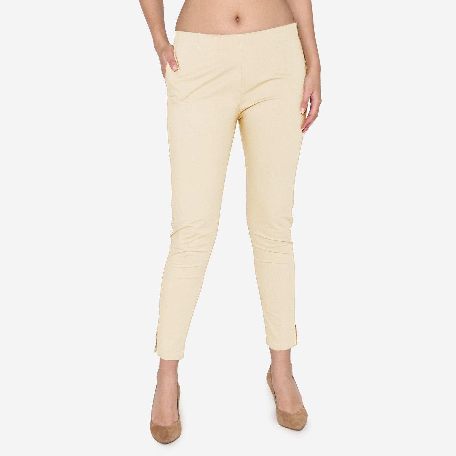 Women's Cotton Formal Pants Skin – BONJOUR