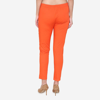 Vami Women's Cotton Formal Trousers- Fire - Bonjour Group