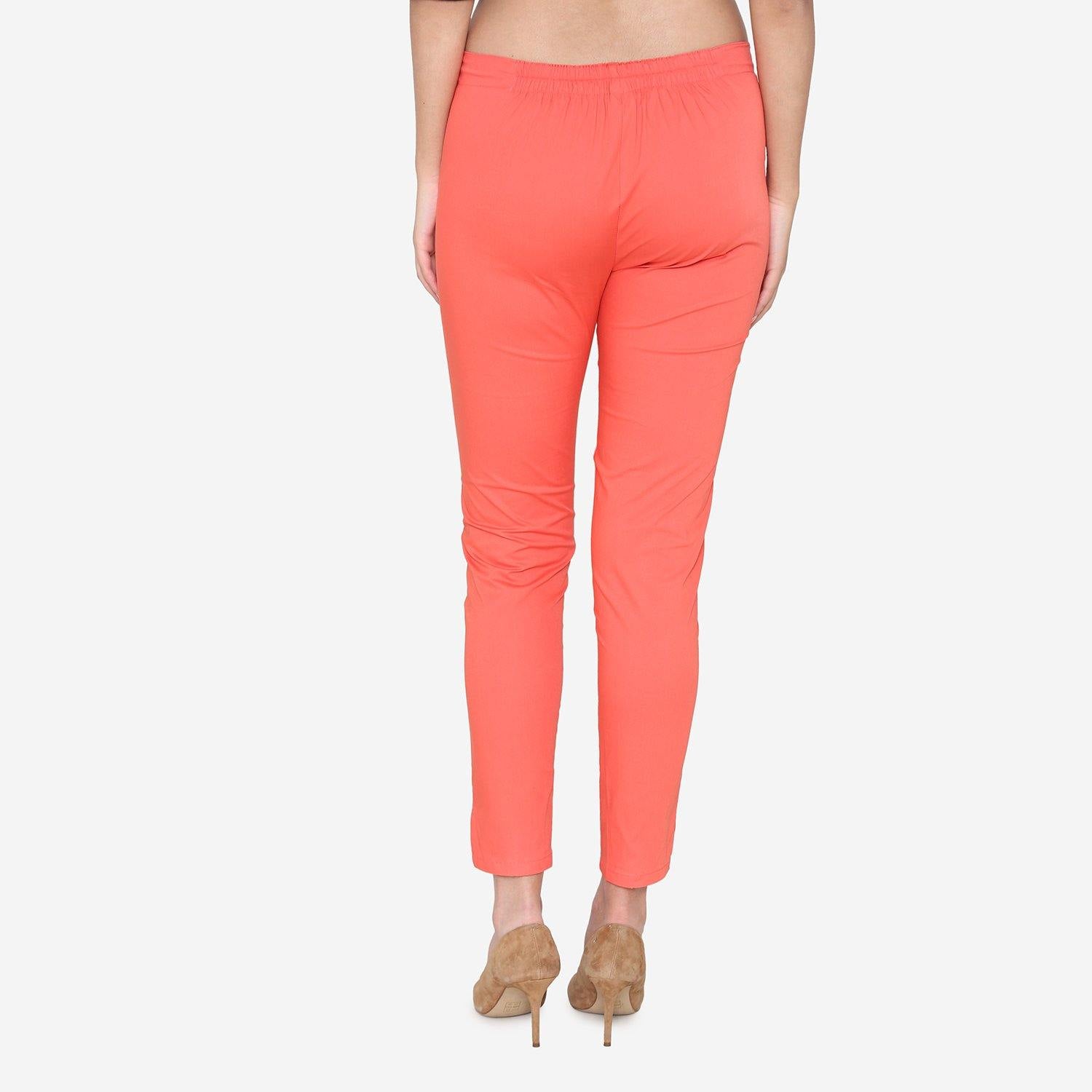 Vami Women's Cotton Formal Trousers - Cherry - Bonjour Group