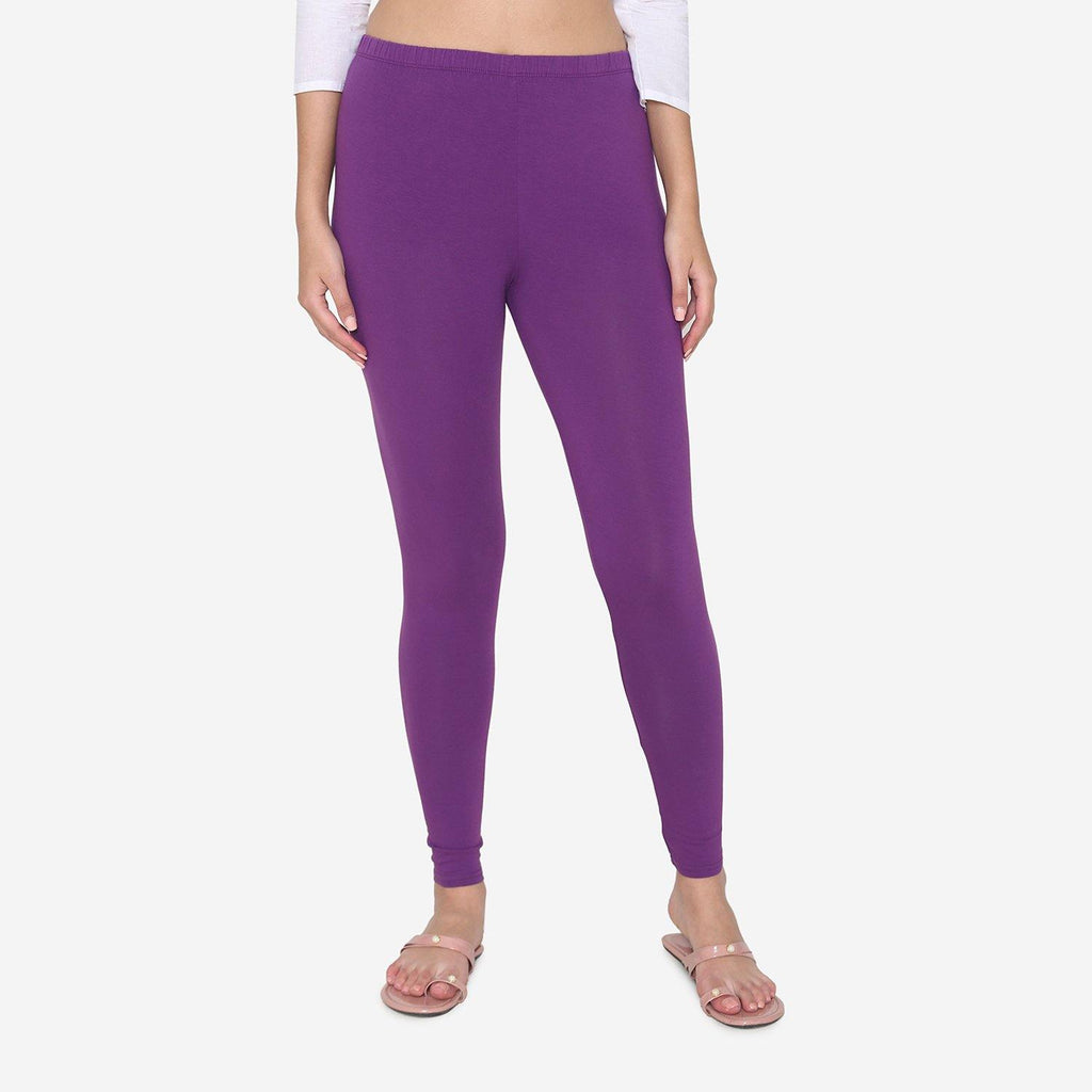 Vami Women's Cotton Ankle Legging - Purple – BONJOUR