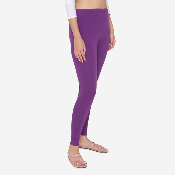 Women's Cotton Ankle leggings (Free Size) Imperial Purple