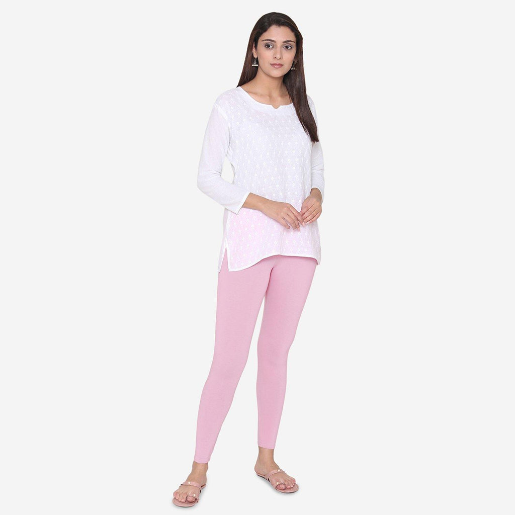 Vami Women's Cotton Stretchable Ankle Leggings - Royal Pink – BONJOUR