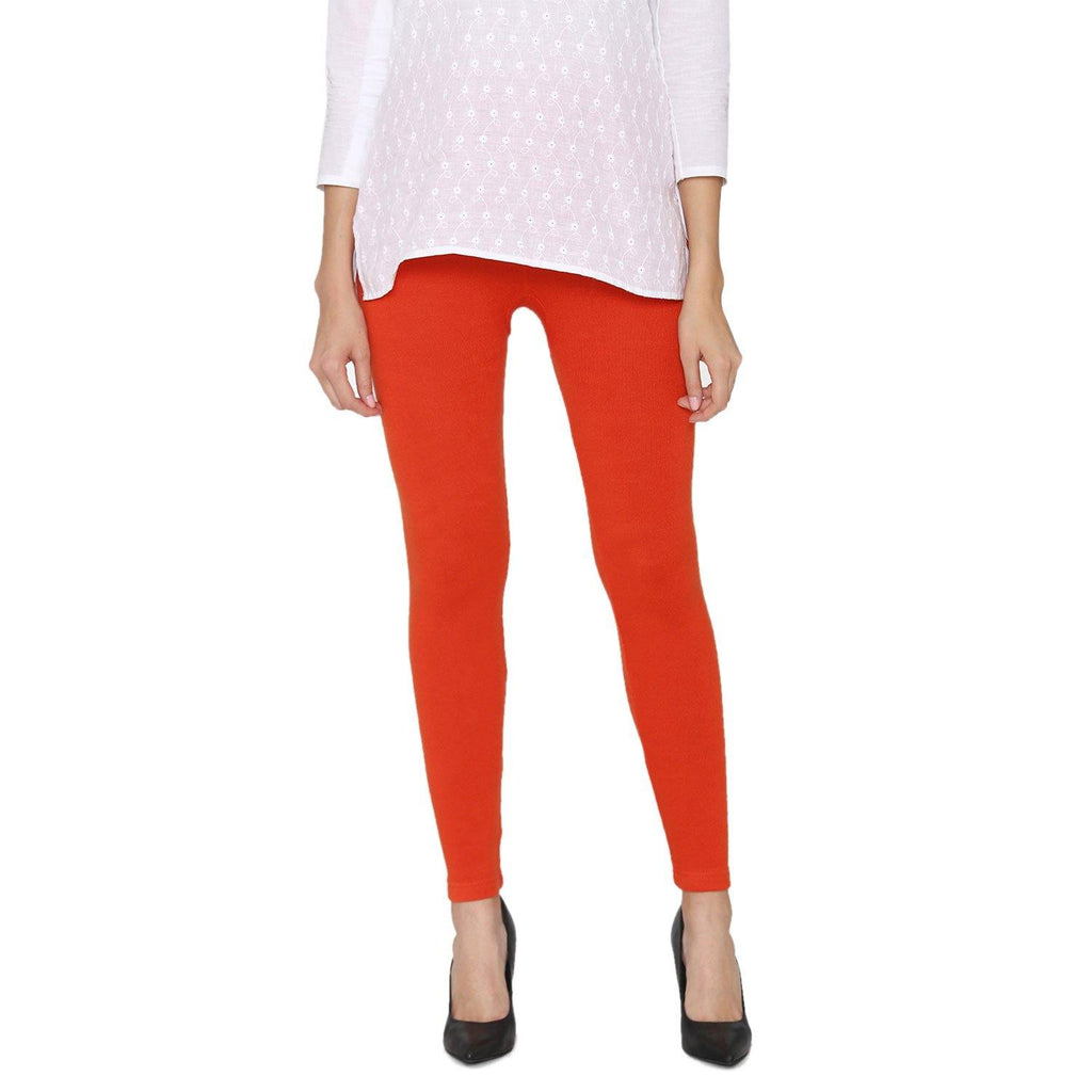 Vami Women's Woolen Ankle Legging - Cherry - Bonjour Group