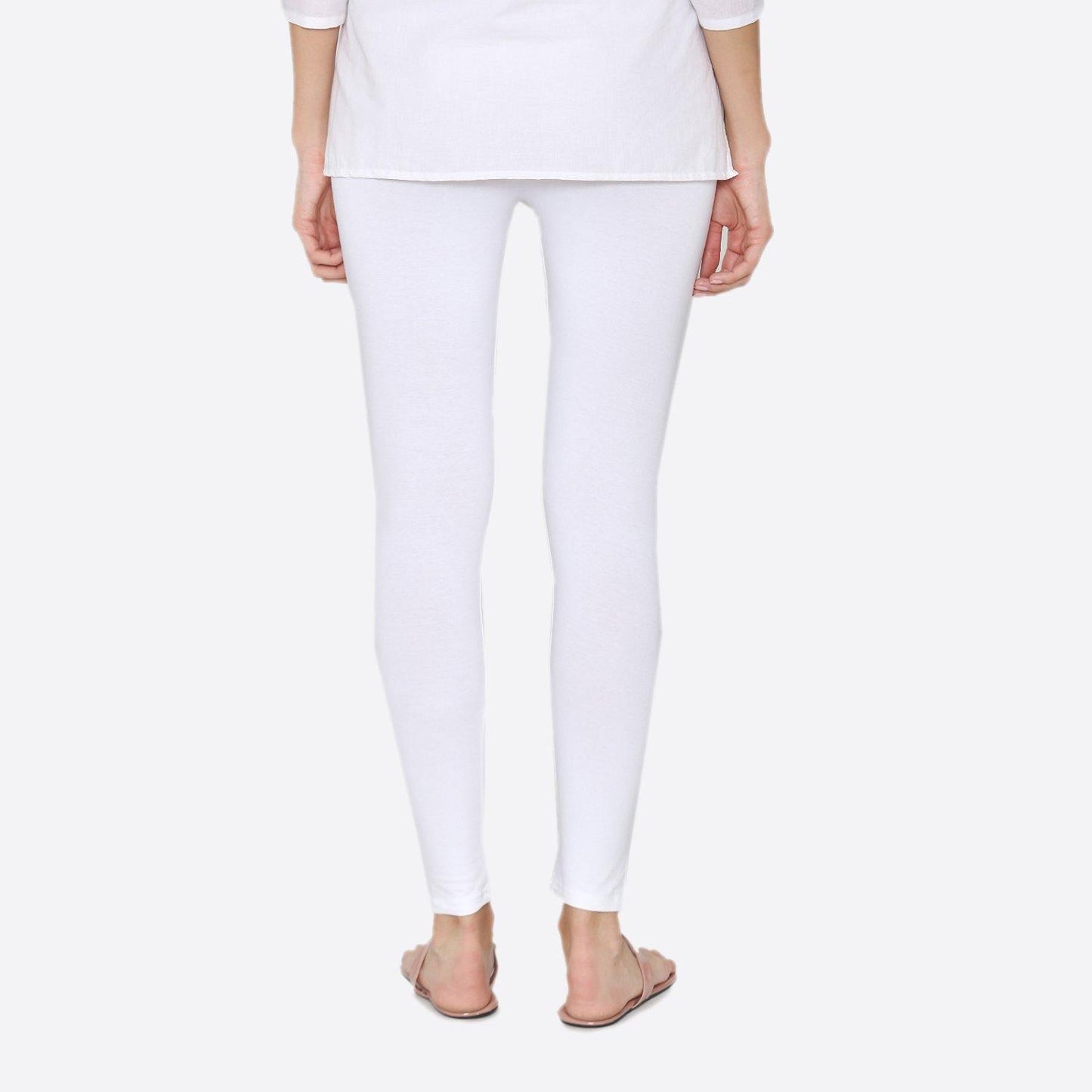 Ladies Cotton Leggings -White