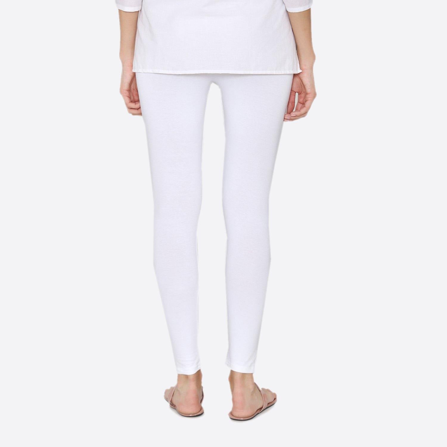 Ladies Cotton Leggings -White