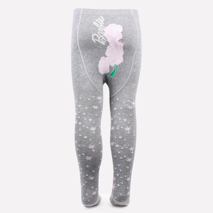 Barbie Cotton Tights For Baby Girls - Light Grey 