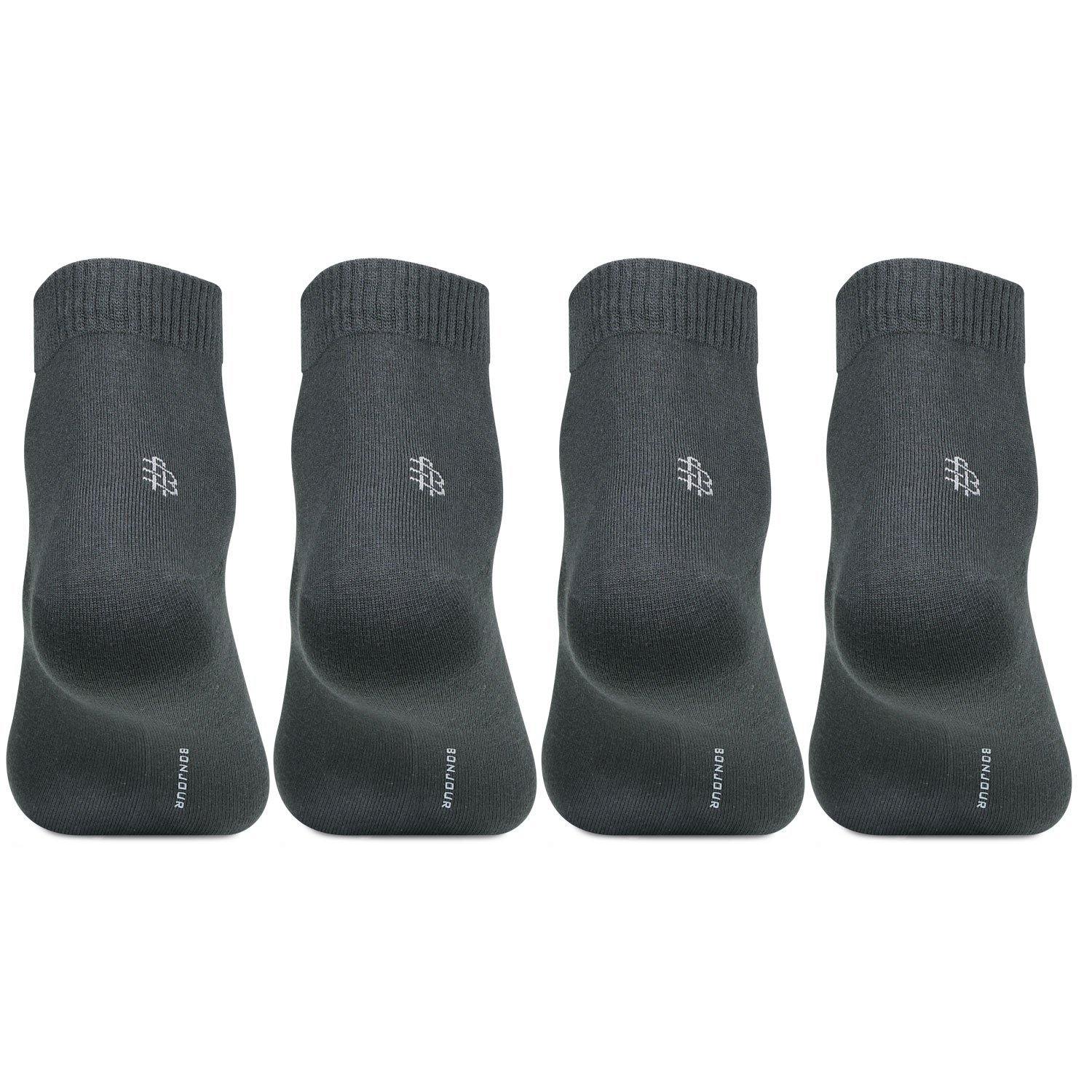 Men's Club Class Dark Grey Ankle Socks - Pack of 4 - Bonjour Group