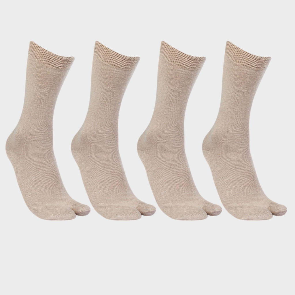 Women's Woolen Thumb Crew Socks In Skin - Pack of 4 - Bonjour Group