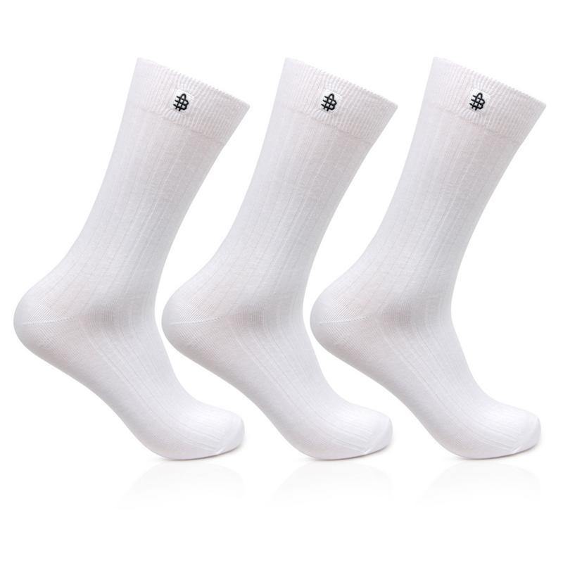 Men's Cotton White Rib Socks- Pack of 3