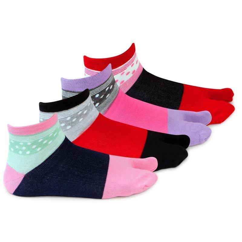 Women Fashion Multicolored Cotton Thumb Socks (Abstract Design )