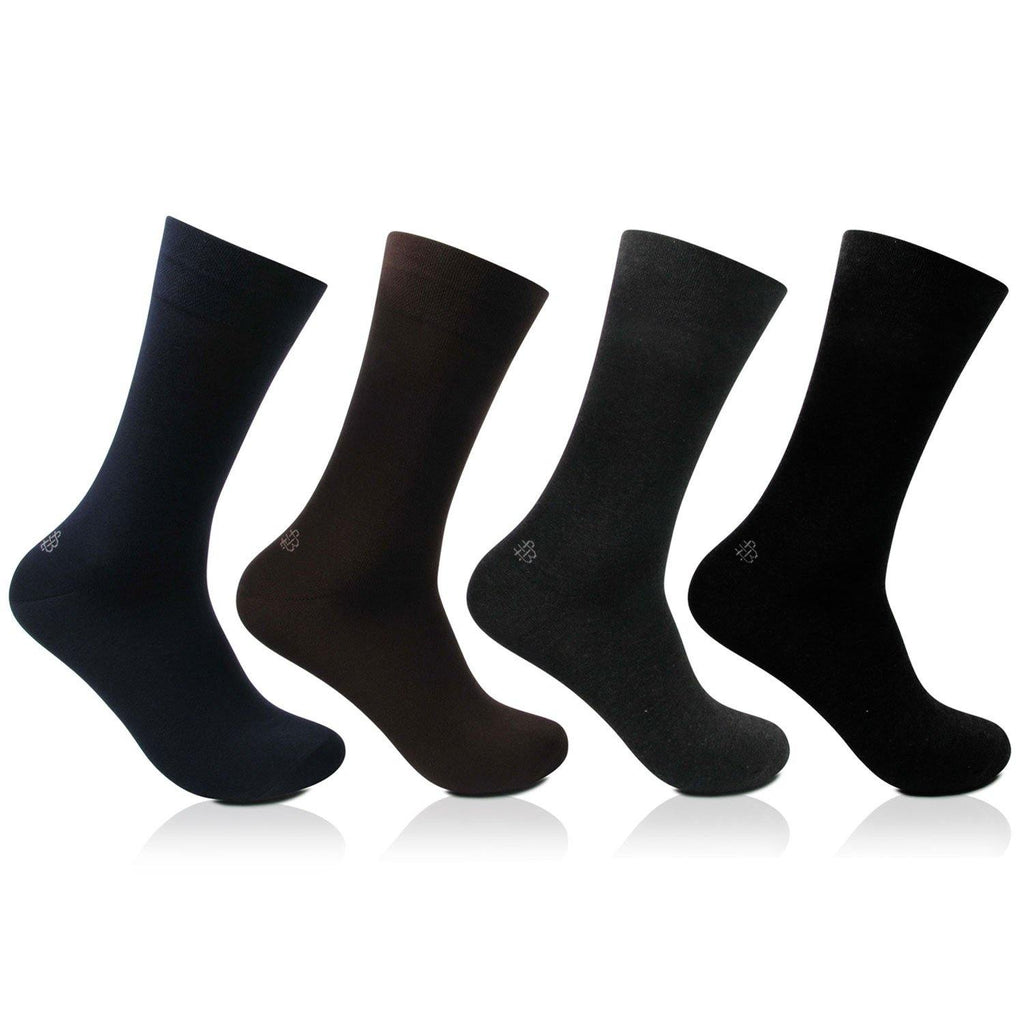 Men Cotton Odour Free Multicolored Plain Socks- Pack of 4
