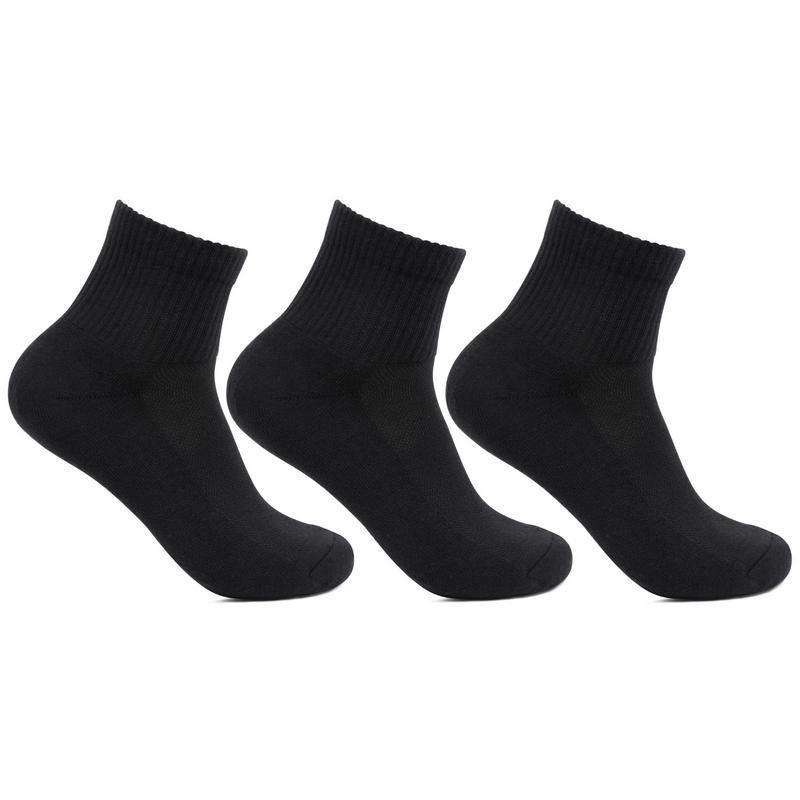 Men's Cushioned Black Joggers Ankle Sports Socks- Pack of 3