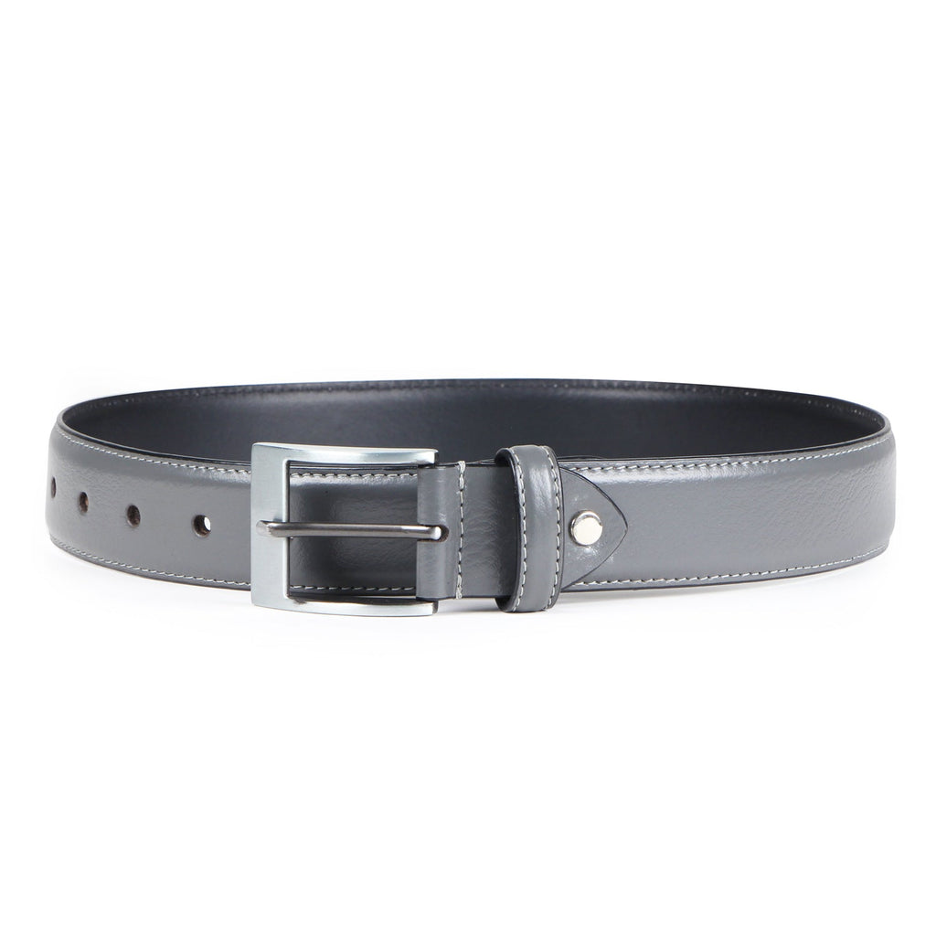 Premium Solid Pure Leather Belt - Grey