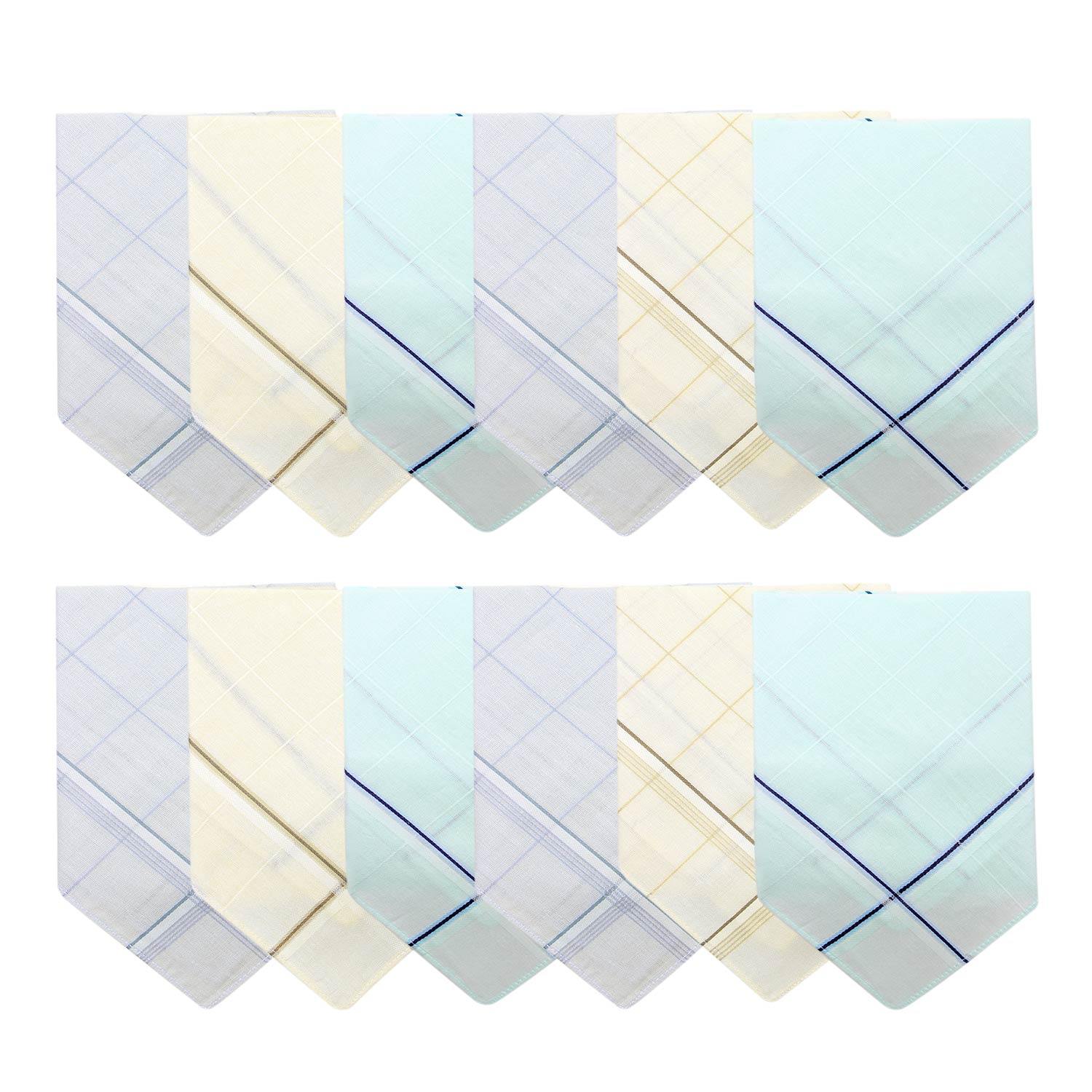 Men's Cotton Handkerchief in Pastel Colours-Pack of 12 - Bonjour Group