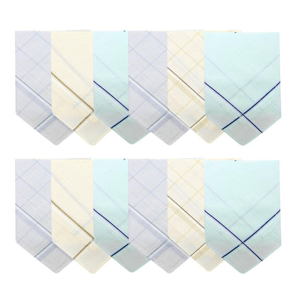 Men's Cotton Handkerchief in Pastel Colours-Pack of 12 - Bonjour Group