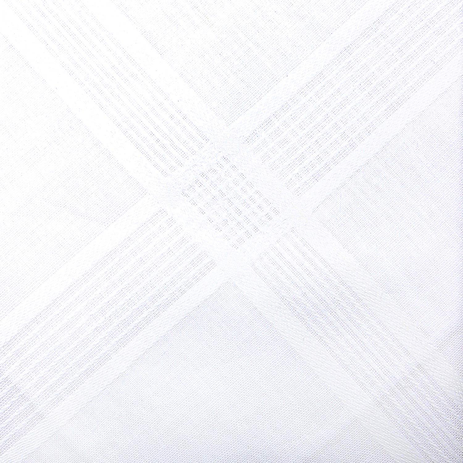 Men's Formal Cotton Handkerchief in White -Pack of 12 - Bonjour Group