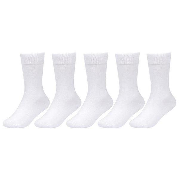 Kids Plain White Cotton School Socks - Pack of 5 – BONJOUR