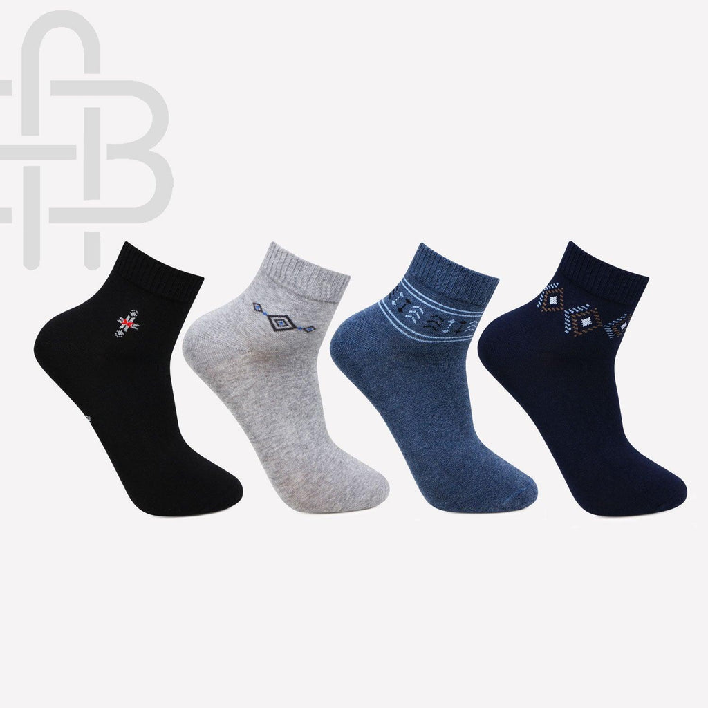 Men Formal Ankle Length Business Office Socks Pack Of 4 BONJOUR