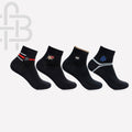 Men Black Color Ankle length Socks - Pack Of 4