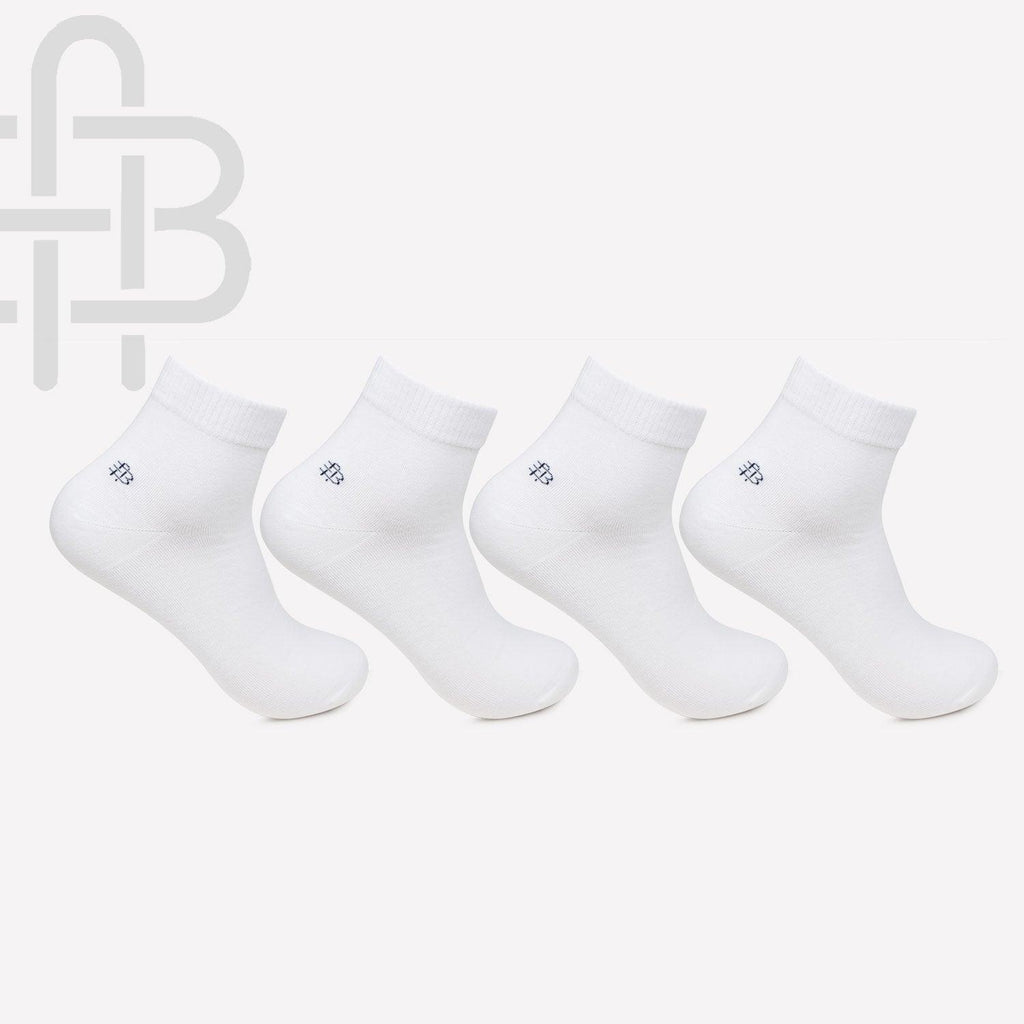 Men Club Class White Ankle Socks
