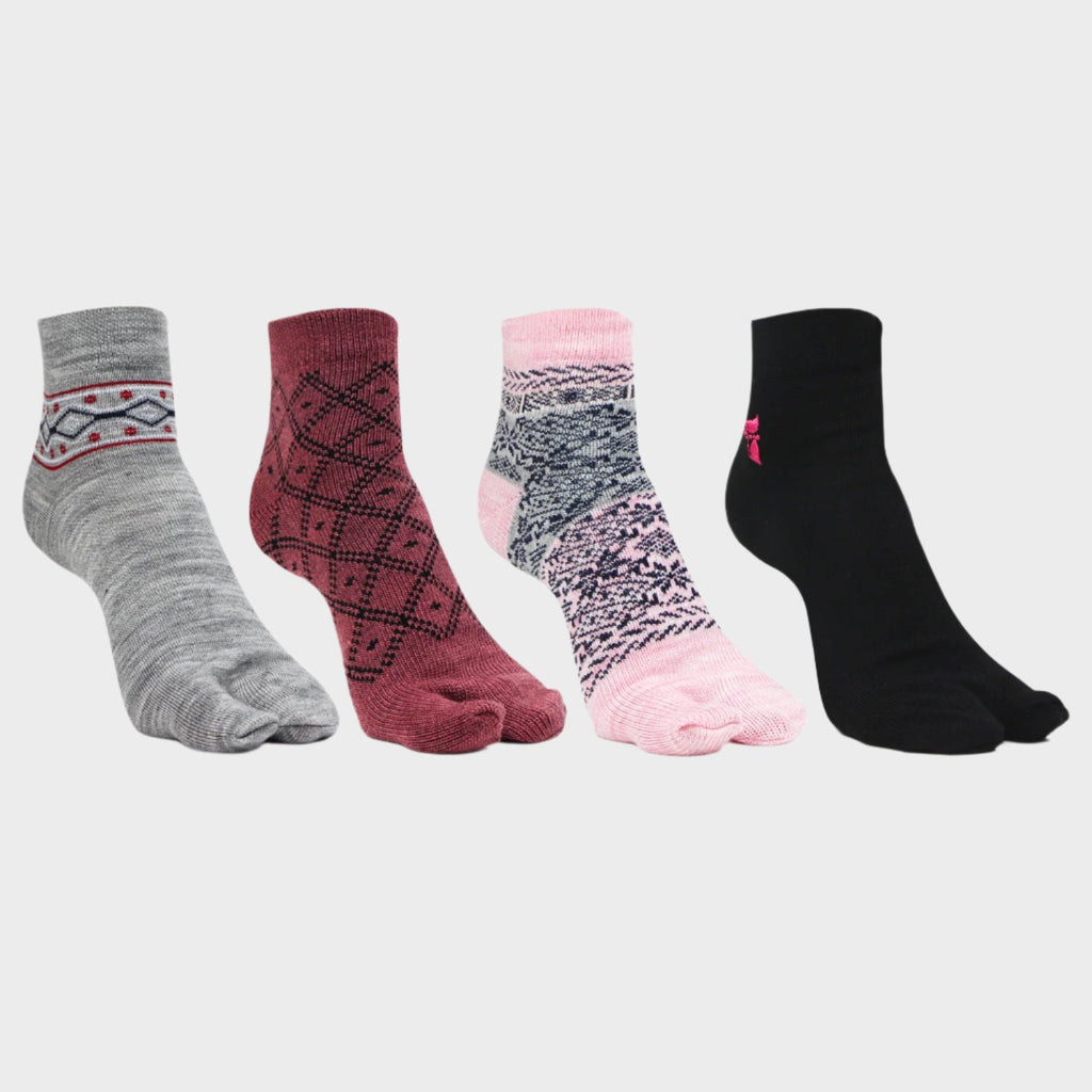 Woolen Ankle thumb Socks for Women- Pack of 4 – BONJOUR