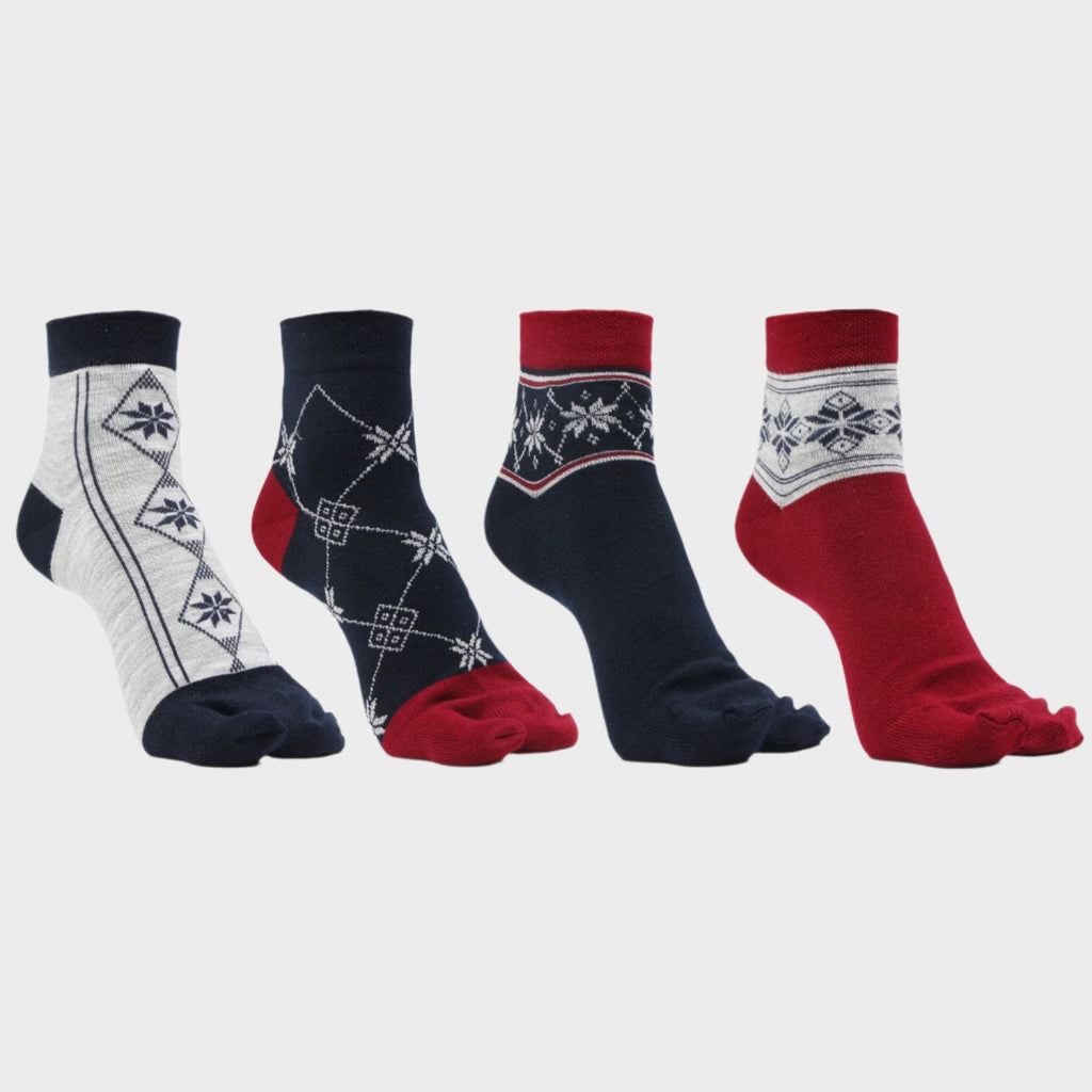 Women Woolen Ankle Length Thumb Socks PO4 BONJOUR