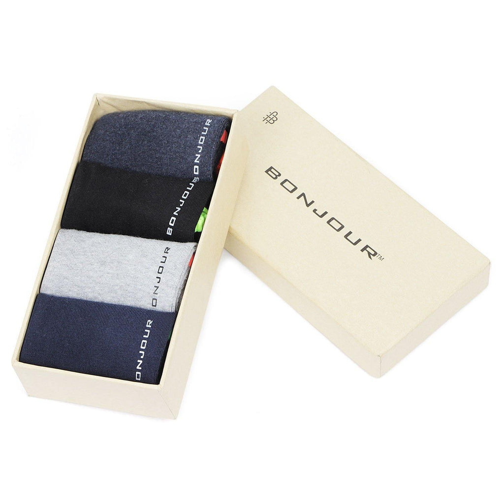 Men Multicolored Logo Embroidered Rib Ankle Designer Socks