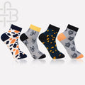 Men's Ankle Length Bold Print Fashion Socks -Pack Of 4