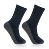 Men's Woolen Navy Color Anti-Skid (Gripper) Indoor Socks - Pack Of 2