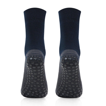 Woolen Gripper (Anti-Skid) Indoor Socks for Men (Color:- Navy Blue)