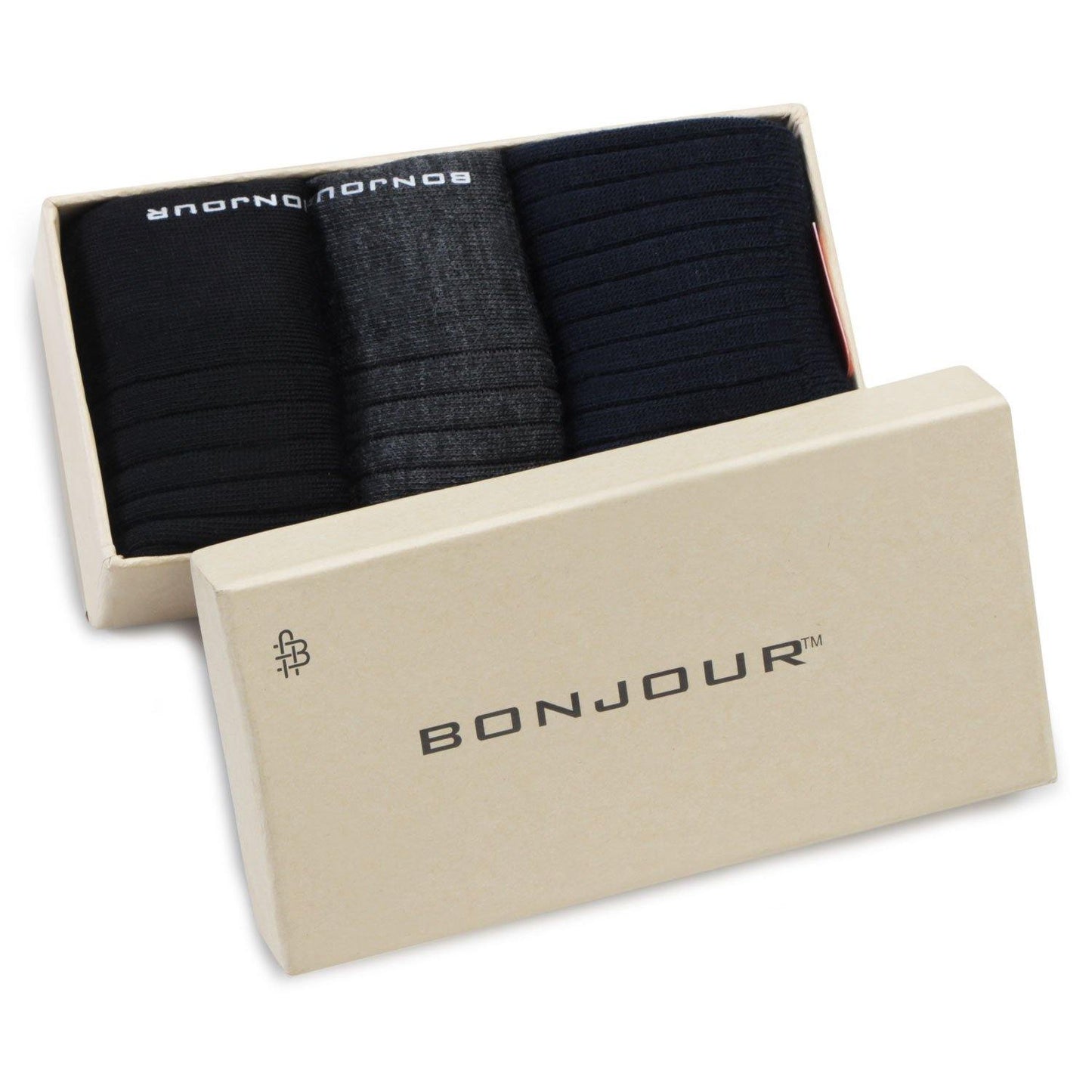 Men's Rib Multicoloured Woolen Crew Socks- Pack of 3 - Bonjour Group