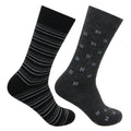 Men's Multicolored Cushioned Crew Woolen Socks - Pack of 2