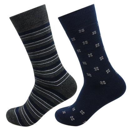 Men's Multicolored Cushioned Woolen Crew Socks - Pack Of 2 - Bonjour Group