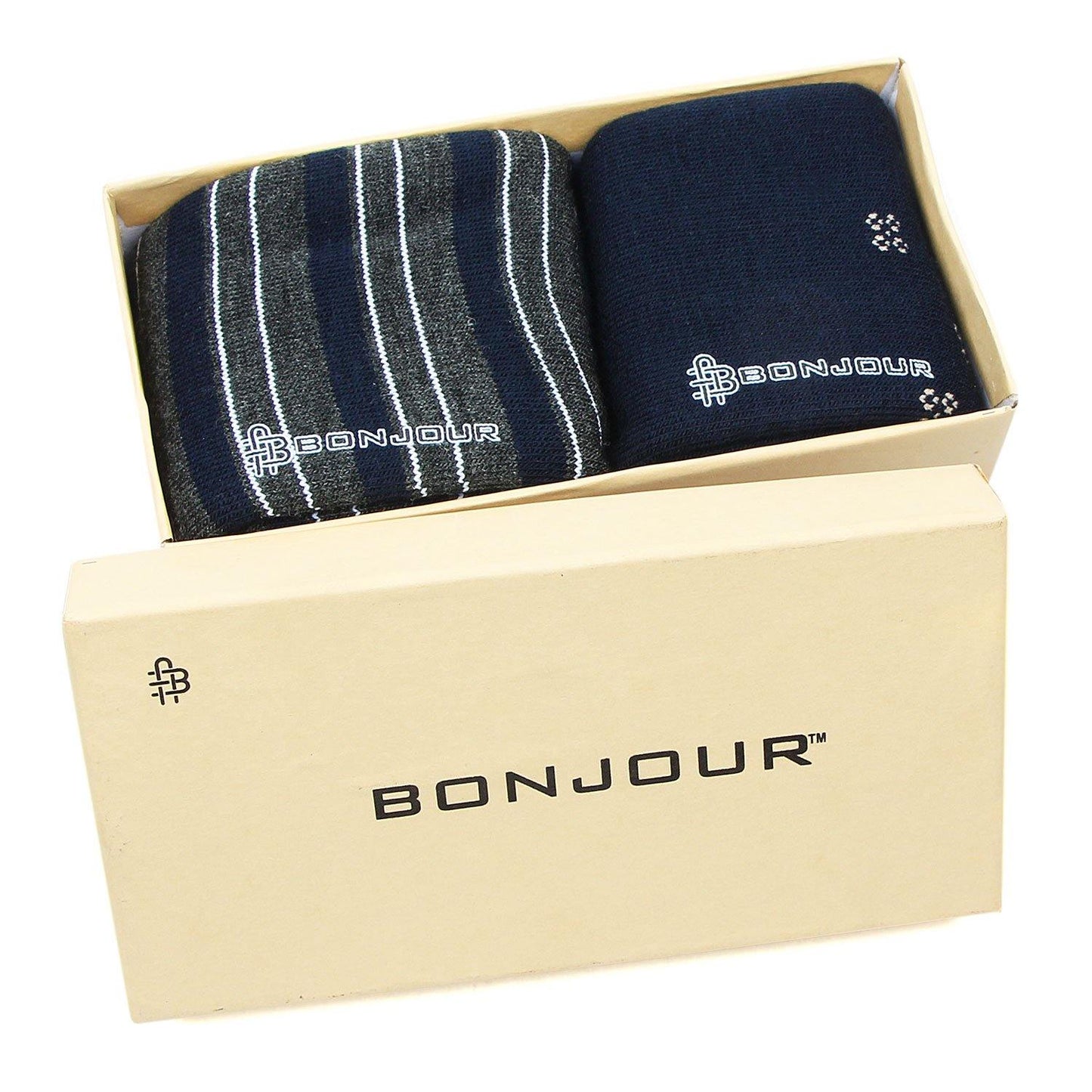 Men's Multicolored Cushioned Woolen Crew Socks - Pack Of 2 - Bonjour Group