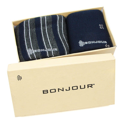 Men's Multicolored Cushioned Woolen Crew Socks - Pack Of 2 - Bonjour Group